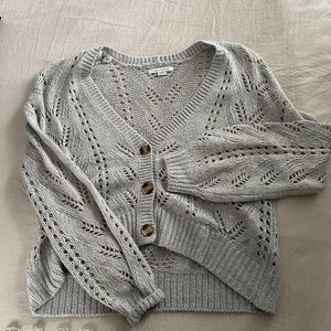 Soft Knit Grey Cropped Cardigan